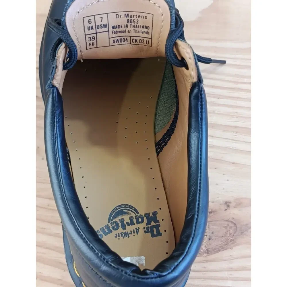Dr Martens 8053 Black Leather Padded Collar Shoes Oxford Mens 7 Womens 8 EU 39